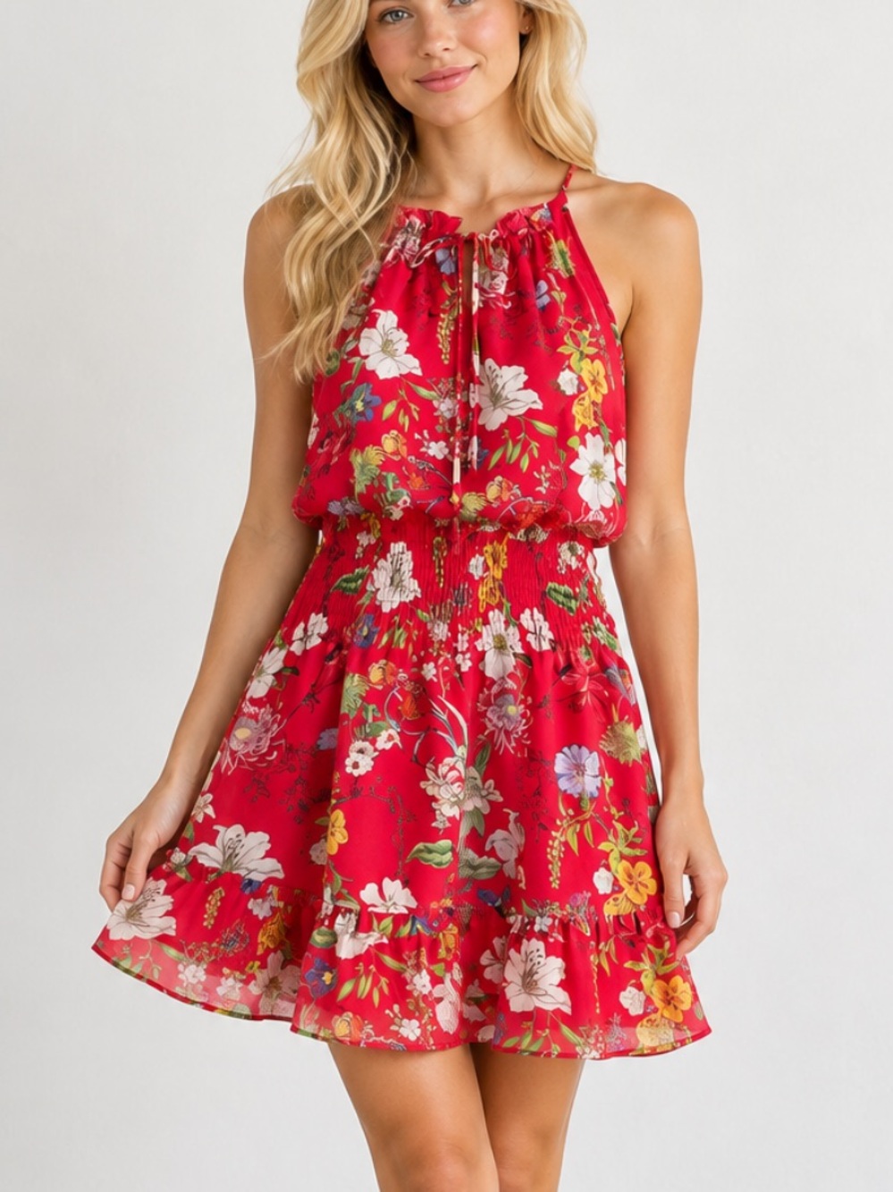 Parker Larissa Sleeveless Printed Floral Silk Mini Dress Medium 57321